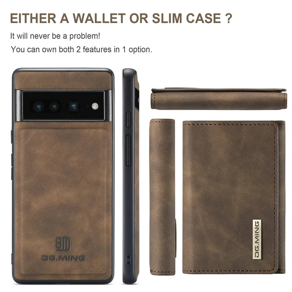 2 in 1 Magnetic Leather Case with Detachable Wallet For Google Pixel Series - The Pixel Store