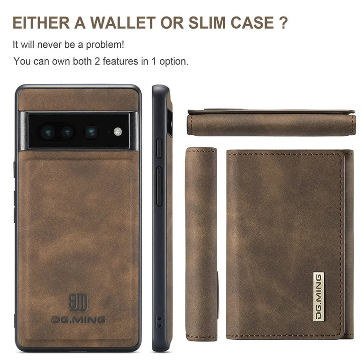 2 in 1 Magnetic Leather Case with Detachable Wallet For Google Pixel Series - The Pixel Store