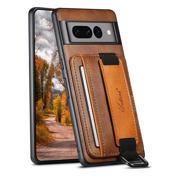 Leather Case With Bracket & Card Pocket For Google Pixel Series - The Pixel Store
