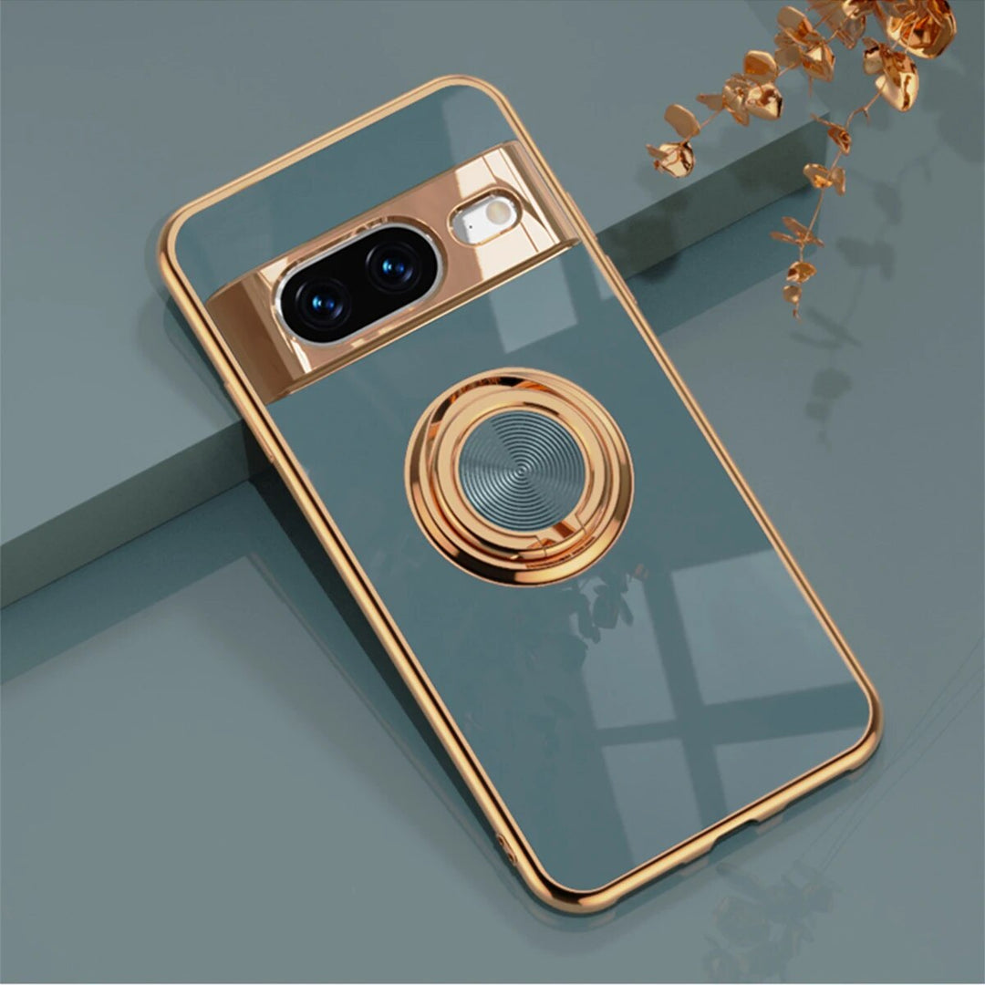 Luxury Electroplating Case with Ring Holder For Google Pixel 8 Series - The Pixel Store