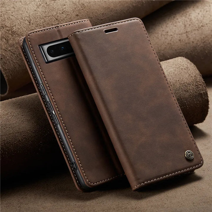 Magnetic Leather Case with Card Holder for Google Pixel Series - The Pixel Store