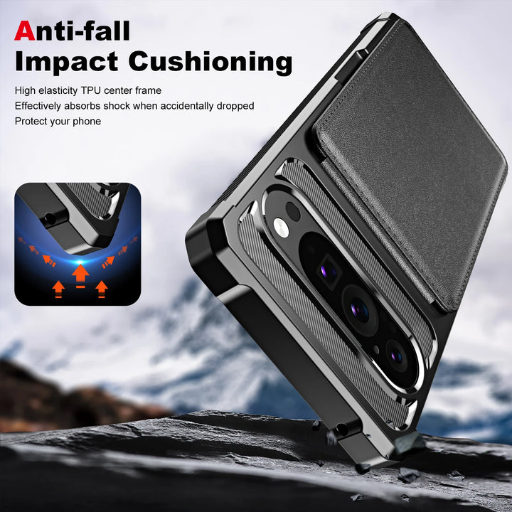 Leather Case with Magnetic Card Slot For Google Pixel 9 Series - The Pixel Store