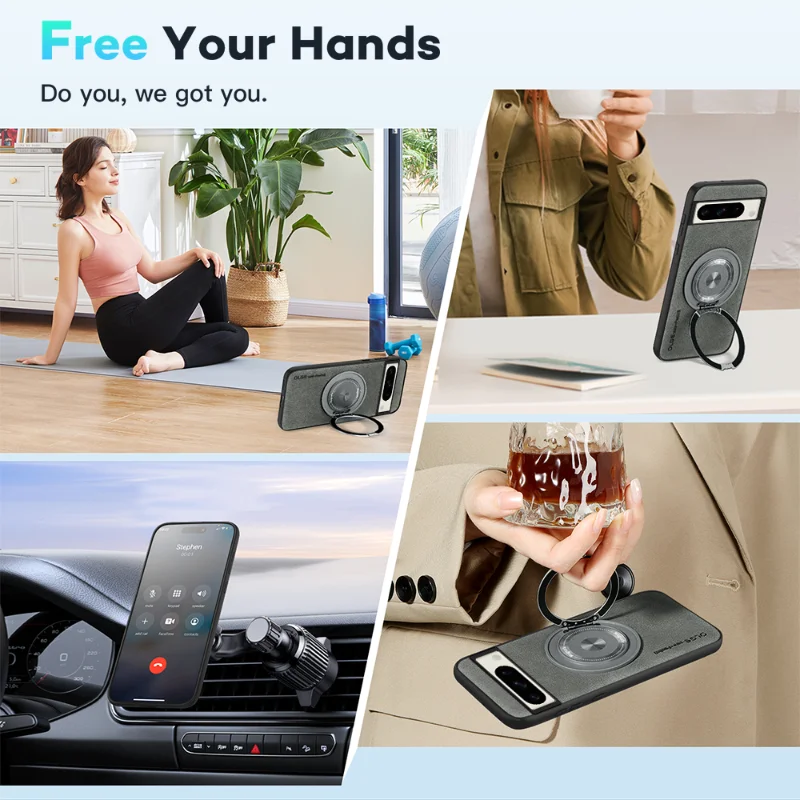 Leather Magnetic Case with Bracket - The Pixel Store