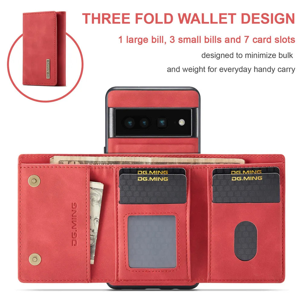 2 in 1 Magnetic Leather Case with Detachable Wallet For Google Pixel Series - The Pixel Store