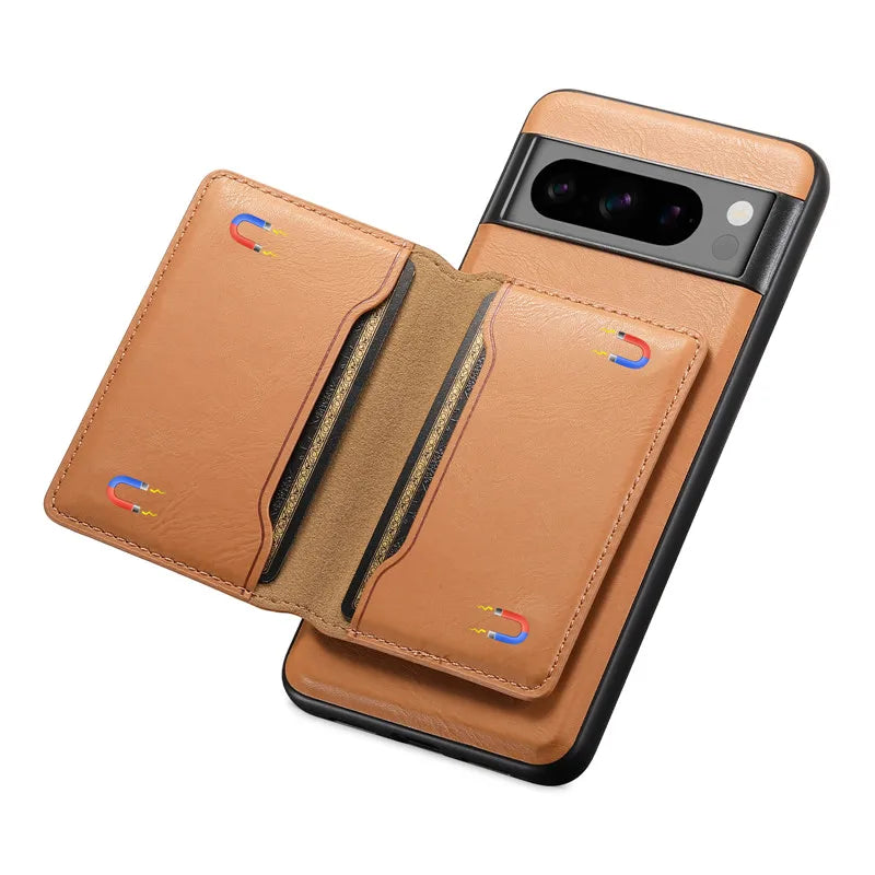 Magnetic Leather Case with Wallet For Google Pixel Series - The Pixel Store
