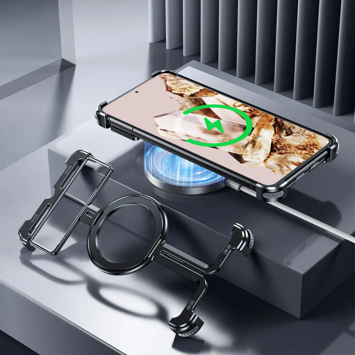 Shockproof Metal Case with Magnetic Ring Stand For Google Pixel 8 Series - The Pixel Store