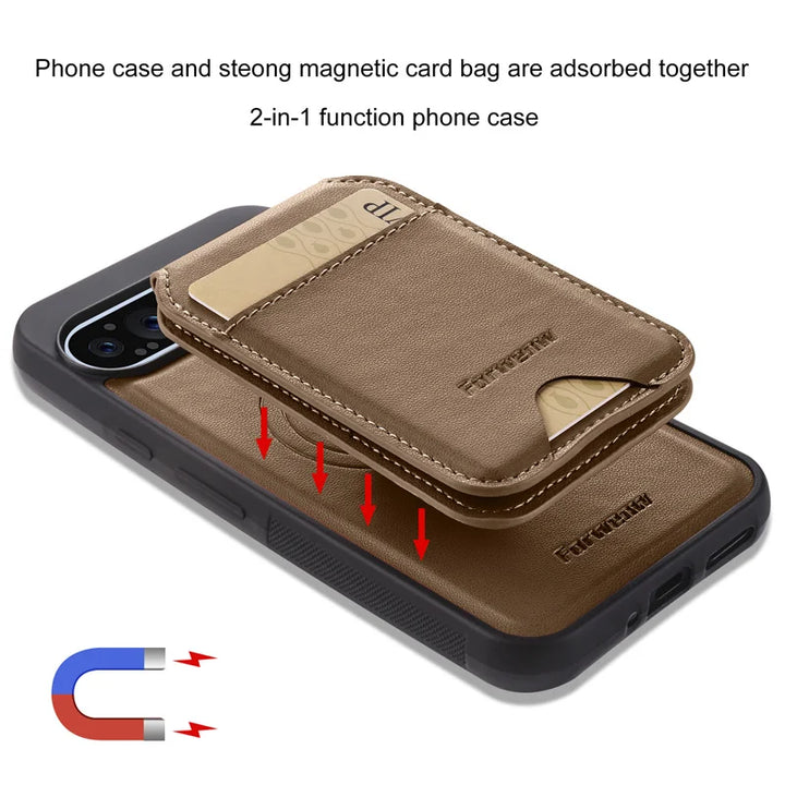 Magnetic Leather Case with Wallet For Google Pixel Series - The Pixel Store