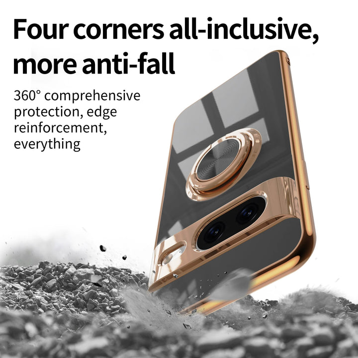 Luxury Electroplating Case with Ring Holder For Google Pixel 8 Series - The Pixel Store