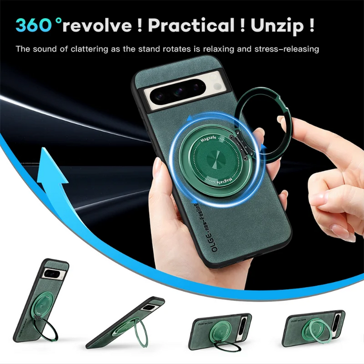 Leather Magnetic Case with Bracket - The Pixel Store