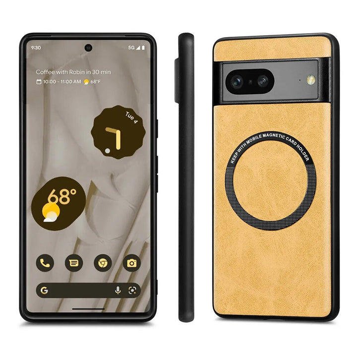 Magnetic Leather Wireless Charging Case For Google Pixel 8 Series - The Pixel Store
