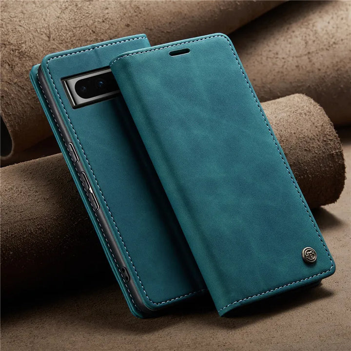Magnetic Leather Case with Card Holder for Google Pixel Series - The Pixel Store