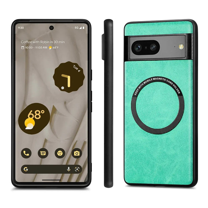 Magnetic Leather Wireless Charging Case For Google Pixel 8 Series - The Pixel Store