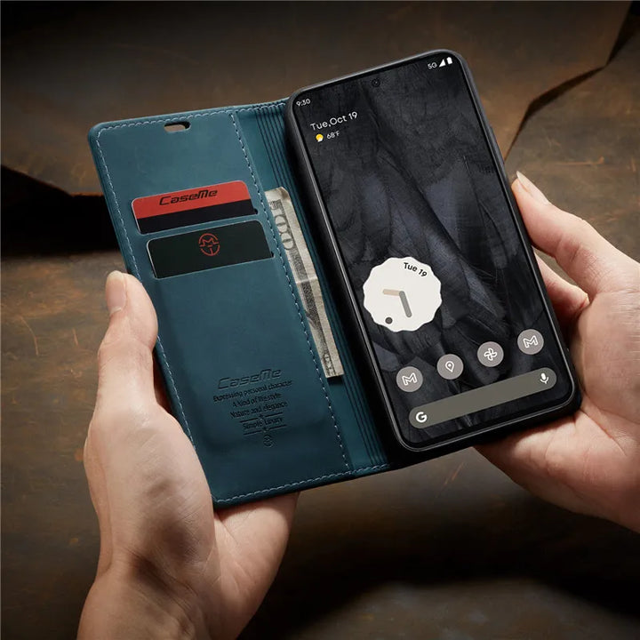 Magnetic Leather Case with Card Holder for Google Pixel Series - The Pixel Store
