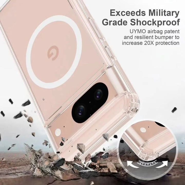 Transparent Magnetic Wireless charging Case For Google Pixel 8 Series - The Pixel Store