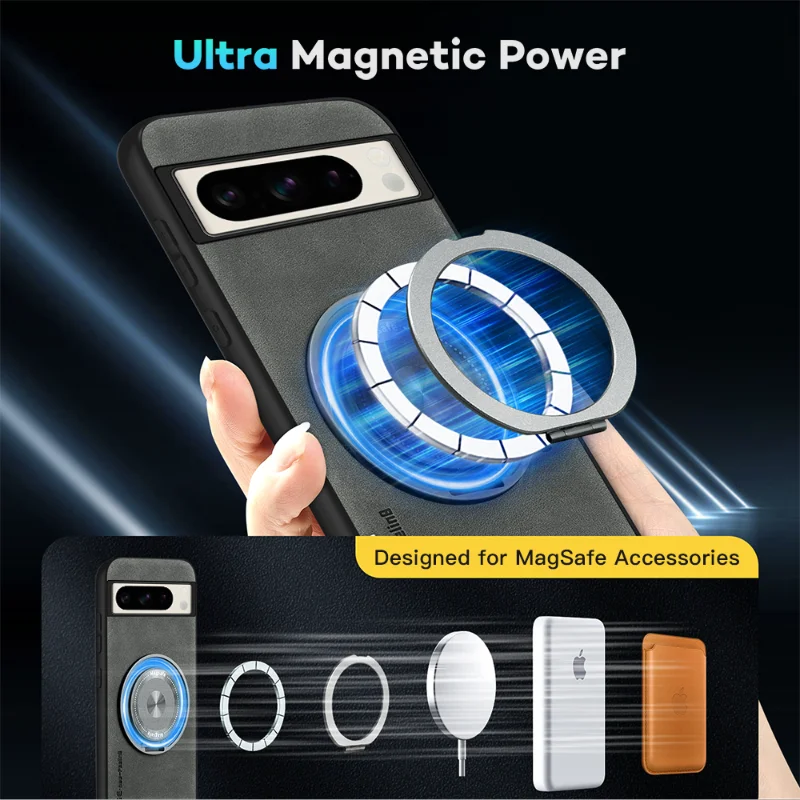 Leather Magnetic Case with Bracket - The Pixel Store