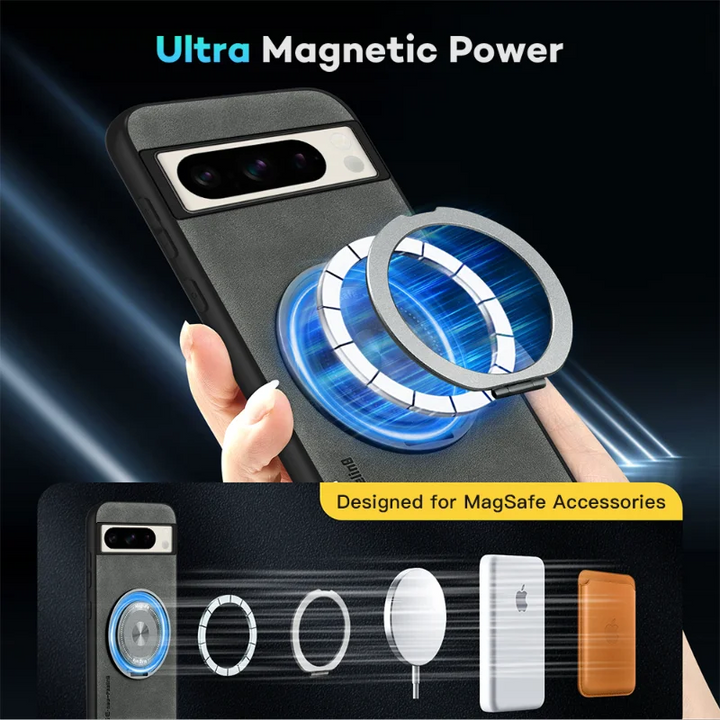 Leather Magnetic Case with Bracket - The Pixel Store