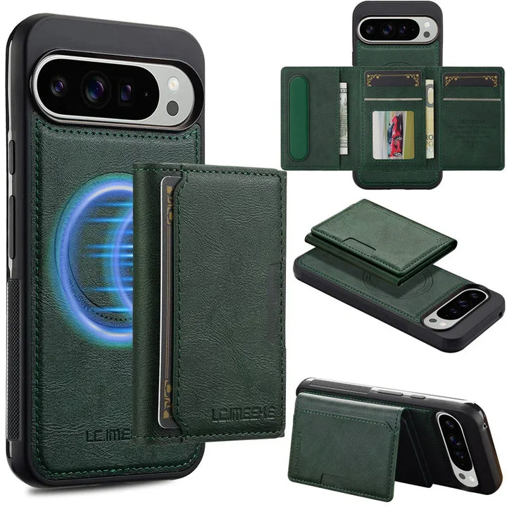 MagSafe Leather Flip Wallet Case for Pixel Series - The Pixel Store