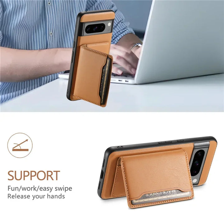 Magsafe Leather Case with Wallet For Pixel Series - The Pixel Store