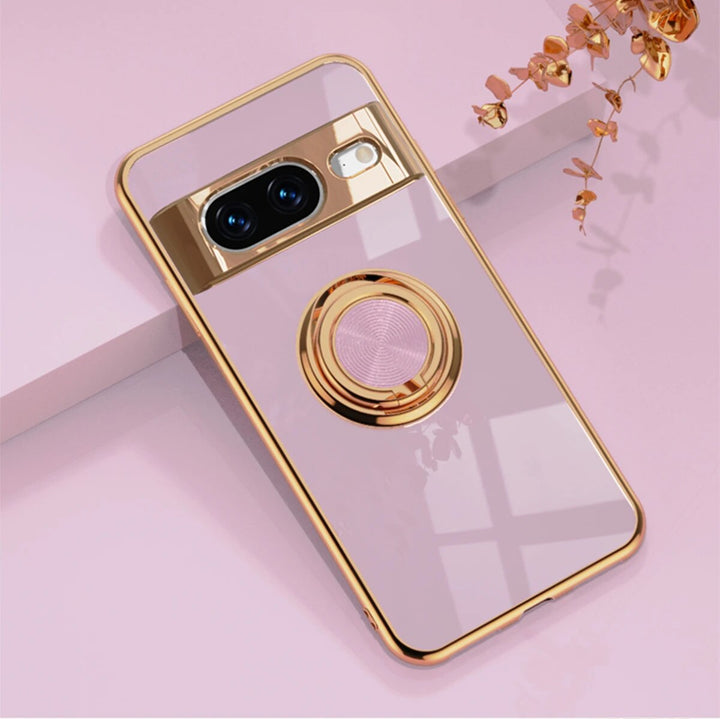 Luxury Electroplating Case with Ring Holder For Google Pixel 8 Series - The Pixel Store