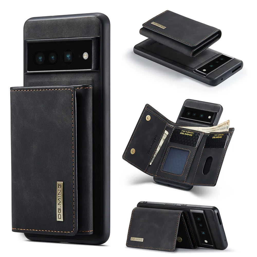2 in 1 Magnetic Leather Case with Detachable Wallet For Google Pixel Series - The Pixel Store
