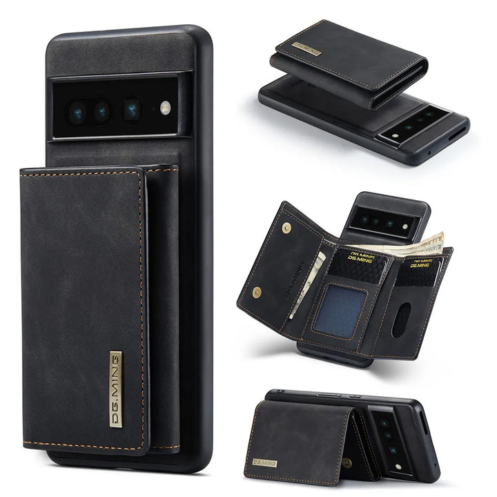 2 in 1 Magnetic Leather Case with Detachable Wallet For Google Pixel Series - The Pixel Store
