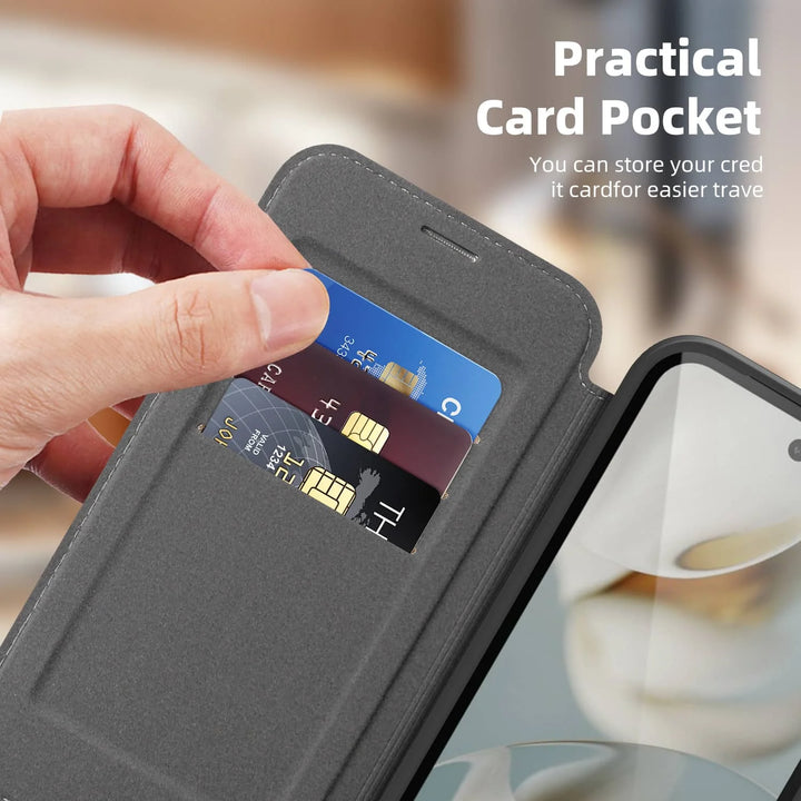 Magnetic Leather Case with Card Holder For Google Pixel Series - The Pixel Store