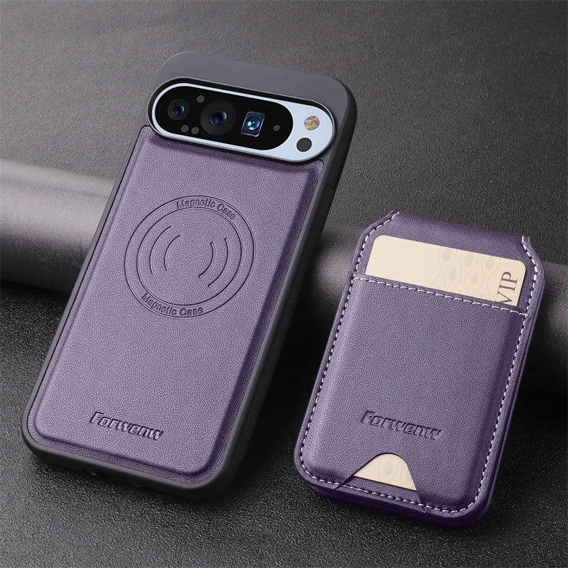 Magnetic Leather Case with Wallet For Google Pixel Series - The Pixel Store