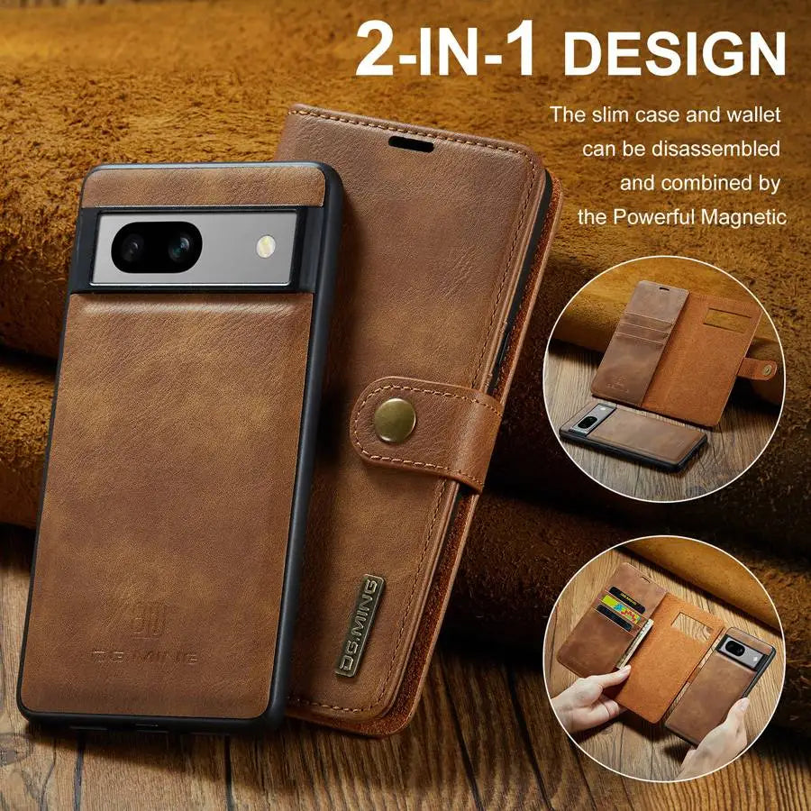 Detachable Magnetic Leather Wallet Case for Google Pixel Series - The Pixel Store