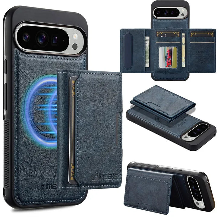 MagSafe Leather Flip Wallet Case for Pixel Series - The Pixel Store