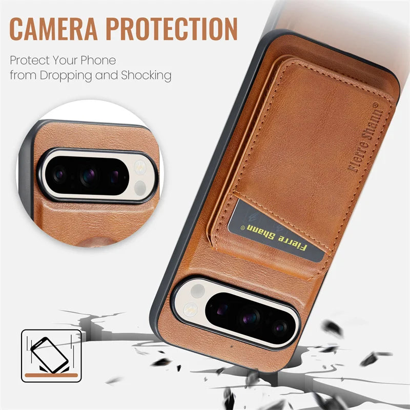 Leather Case with Wallet For Google Pixel Series - The Pixel Store