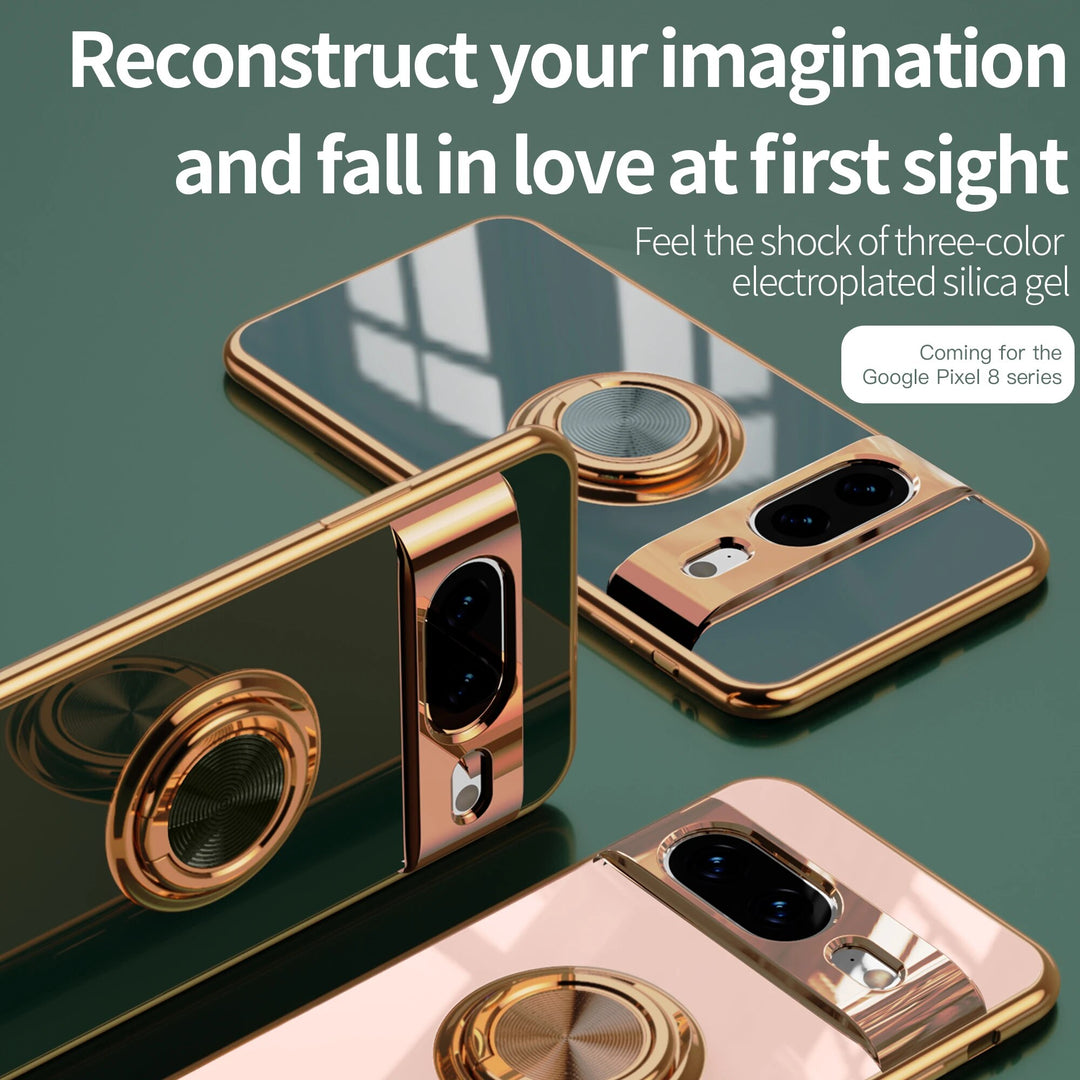 Luxury Electroplating Case with Ring Holder For Google Pixel 8 Series - The Pixel Store