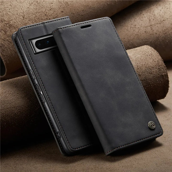 Magnetic Leather Case with Card Holder for Google Pixel Series - The Pixel Store