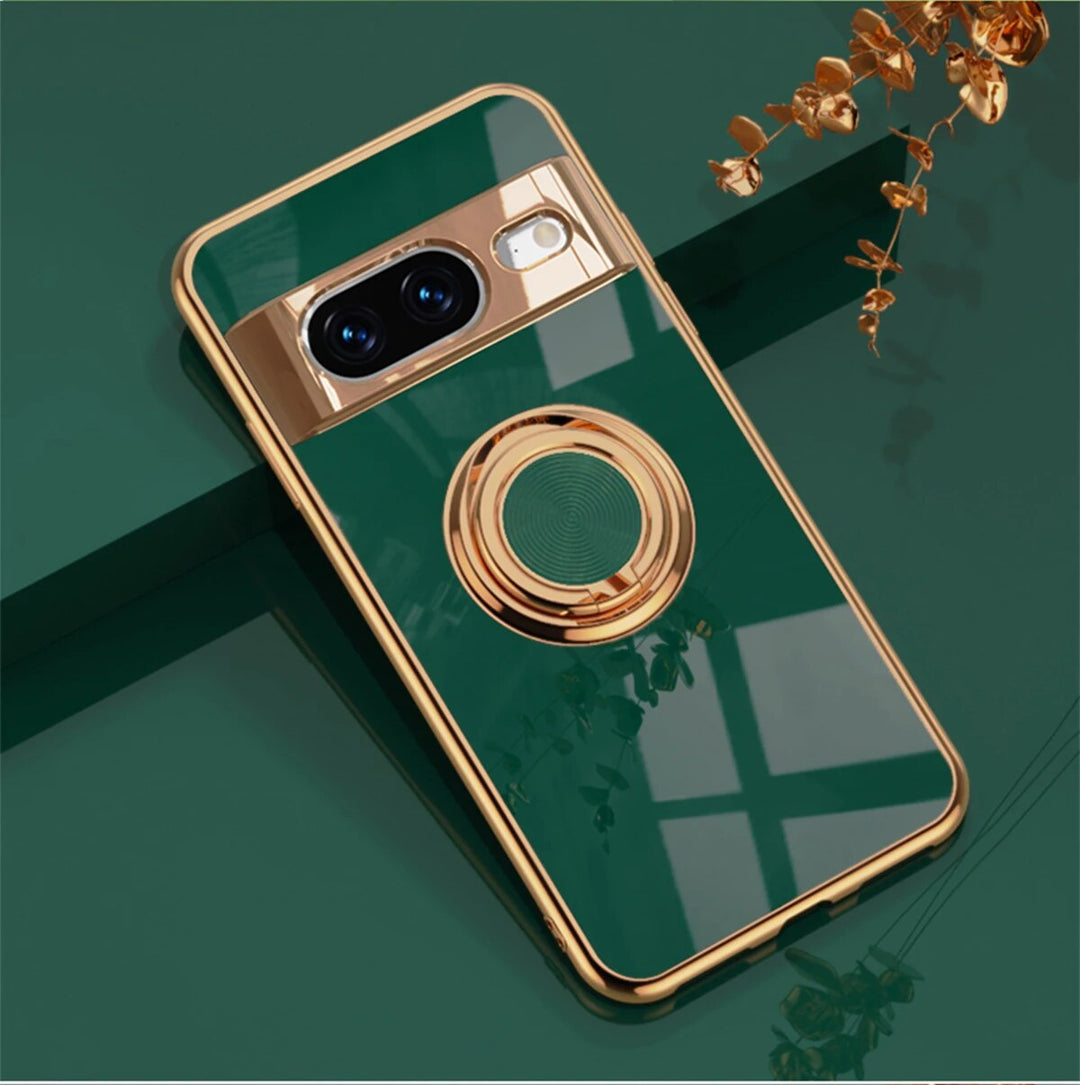 Luxury Electroplating Case with Ring Holder For Google Pixel 8 Series - The Pixel Store