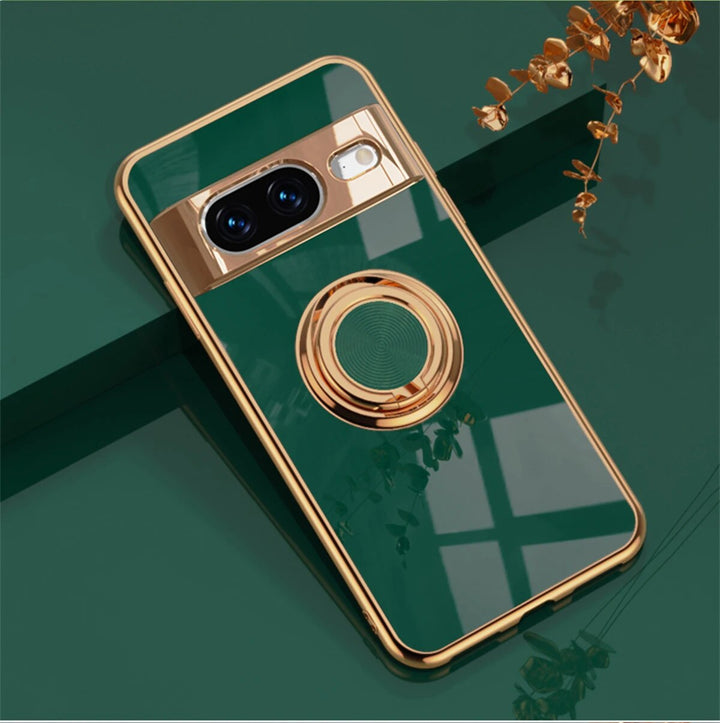 Luxury Electroplating Case with Ring Holder For Google Pixel 8 Series - The Pixel Store