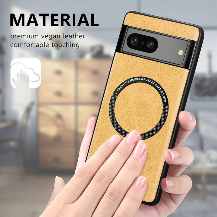Magnetic Leather Wireless Charging Case For Google Pixel 8 Series - The Pixel Store