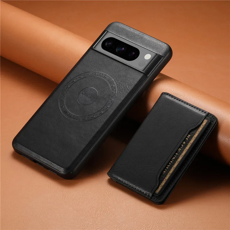 Magnetic Leather Case with Wallet For Google Pixel Series - The Pixel Store