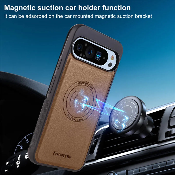Magnetic Leather Case with Wallet For Google Pixel Series - The Pixel Store