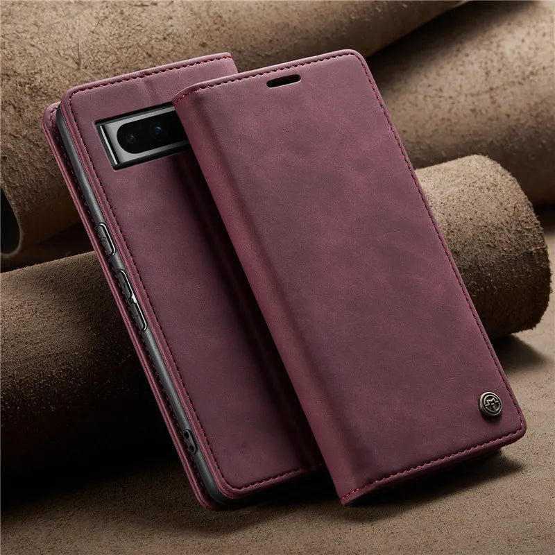 Magnetic Leather Case with Card Holder for Google Pixel Series - The Pixel Store