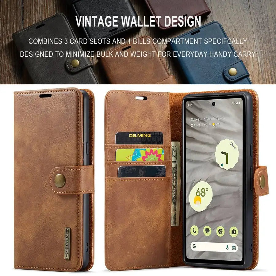Detachable Magnetic Leather Wallet Case for Google Pixel Series - The Pixel Store