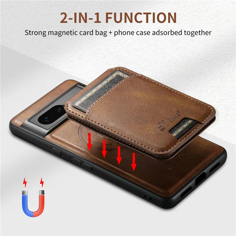 Leather Magsafe Case with Wallet For Pixel Series - The Pixel Store