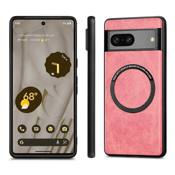 Magnetic Leather Wireless Charging Case For Google Pixel 8 Series - The Pixel Store