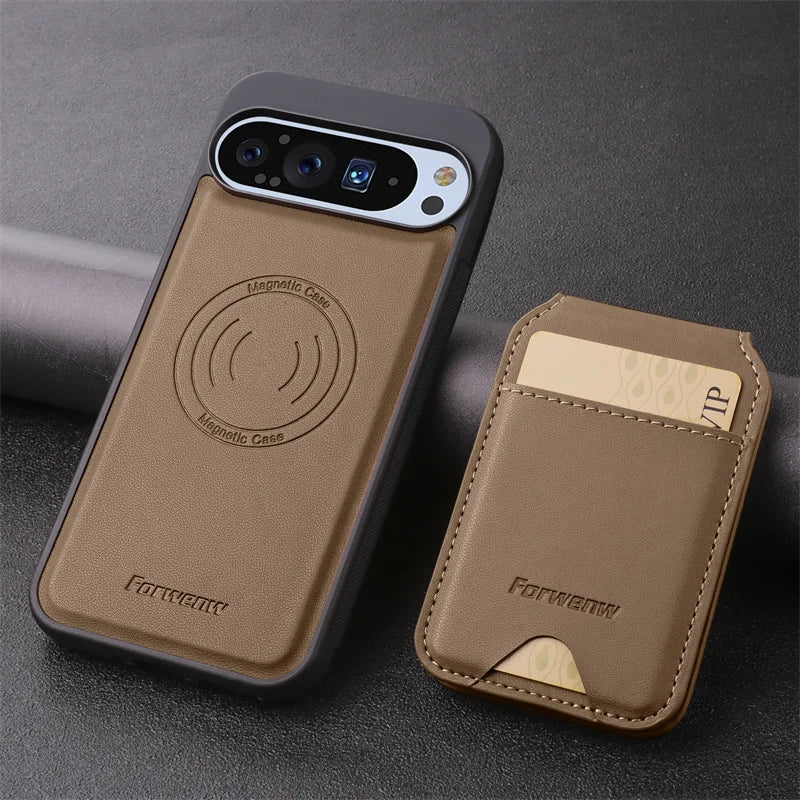Magnetic Leather Case with Wallet For Google Pixel Series - The Pixel Store