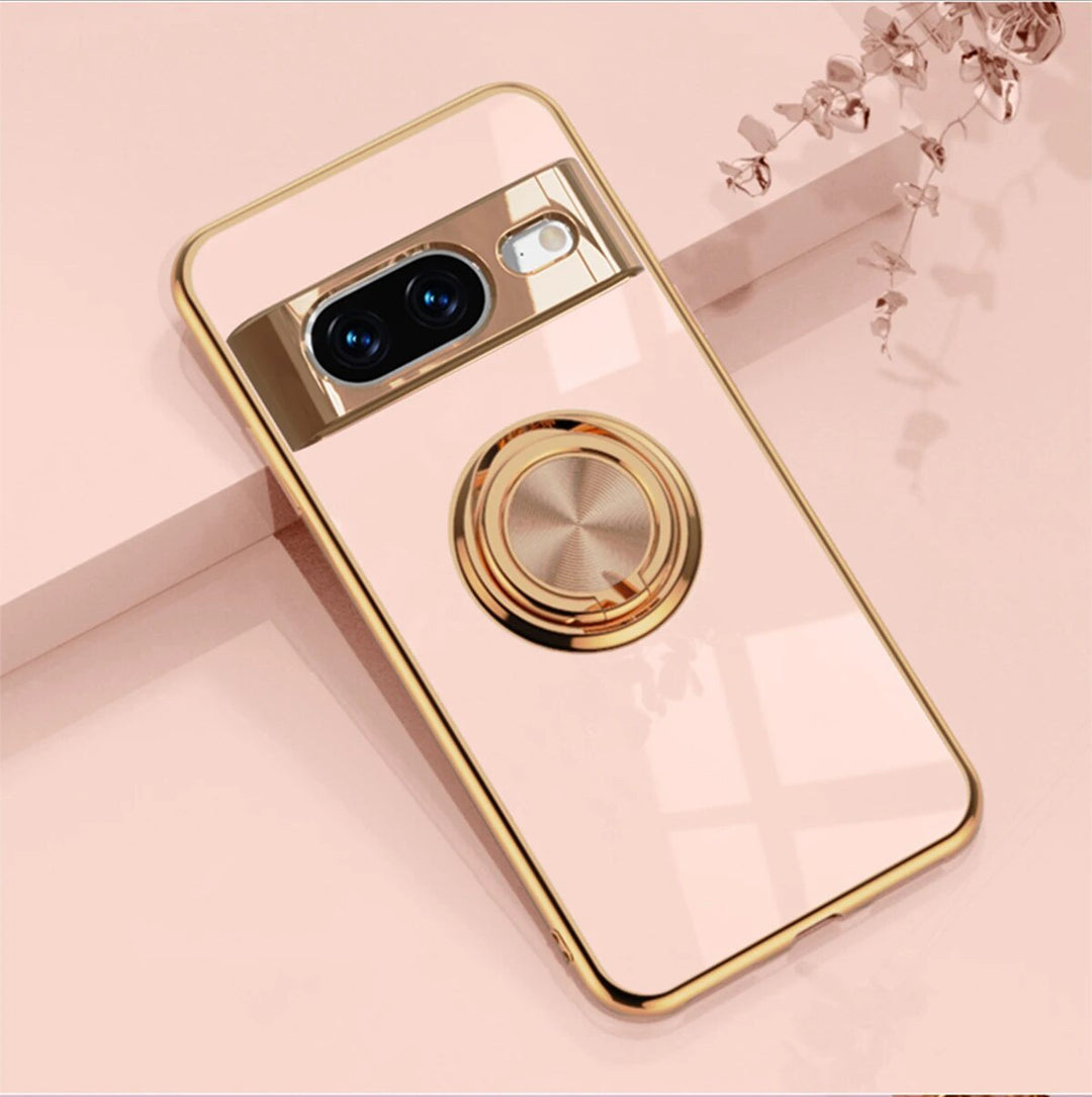 Luxury Electroplating Case with Ring Holder For Google Pixel 8 Series - The Pixel Store