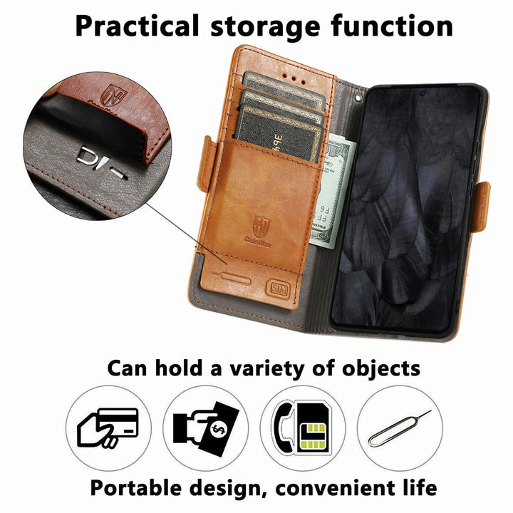Premium Leather Case with Multifunction Wallet For Google Pixel 8 Series - The Pixel Store