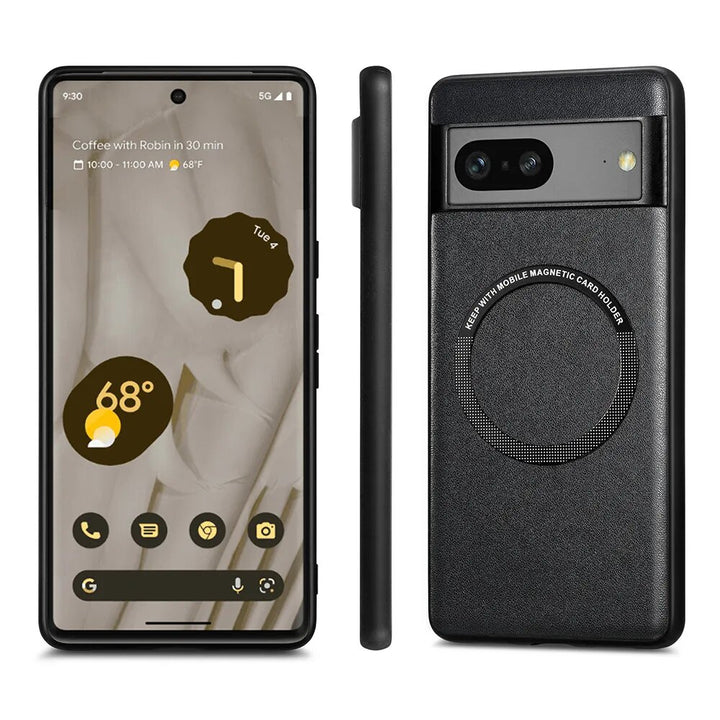Magnetic Leather Wireless Charging Case For Google Pixel 8 Series - The Pixel Store