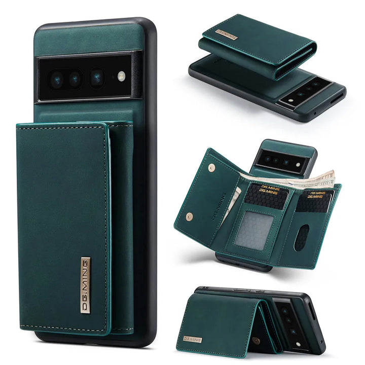 2 in 1 Magnetic Leather Case with Detachable Wallet For Google Pixel Series - The Pixel Store