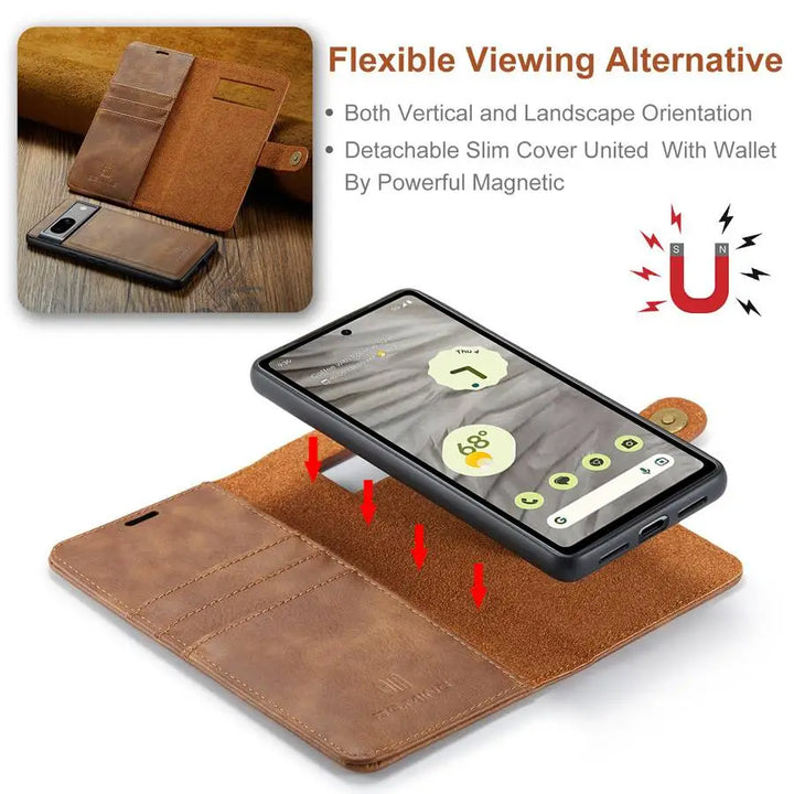 Detachable Magnetic Leather Wallet Case for Google Pixel Series - The Pixel Store