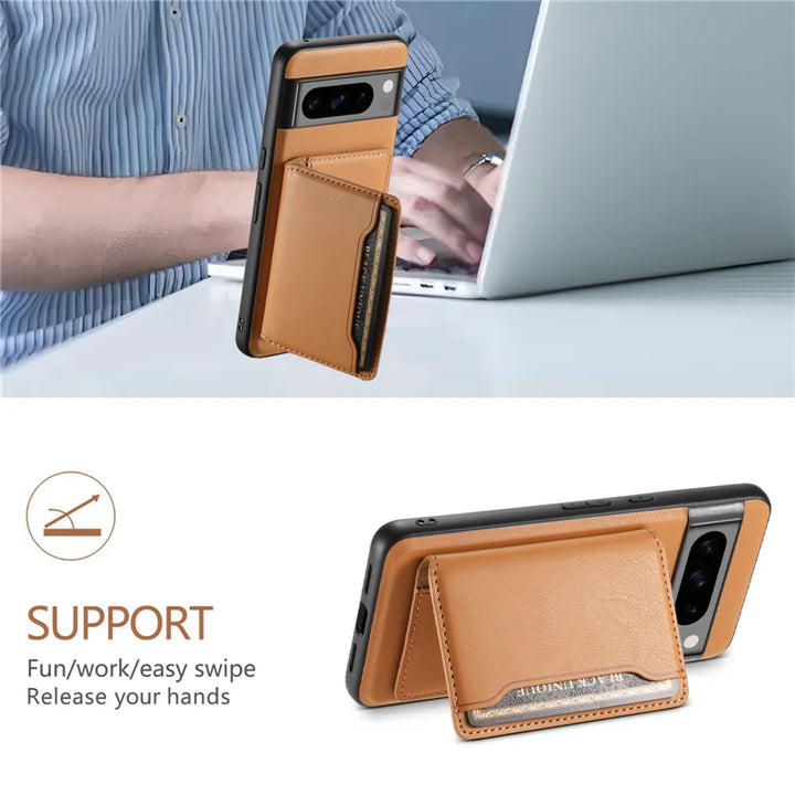 Magnetic Leather Case with Wallet For Google Pixel Series - The Pixel Store