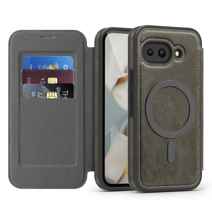 Magnetic Leather Case with Card Holder For Google Pixel Series - The Pixel Store