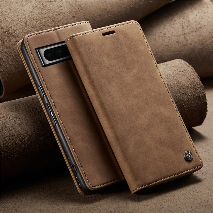 Magnetic Leather Case with Card Holder for Google Pixel Series - The Pixel Store